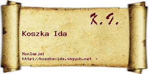 Koszka Ida névjegykártya